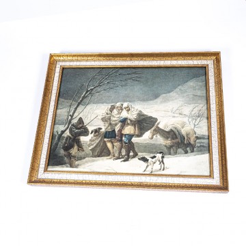 Cuadro Decorativo Oleo Sobre Lienzo Viaje en la Nieve