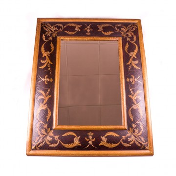 Espejo Decorativo Pan de Oro y Tinta China